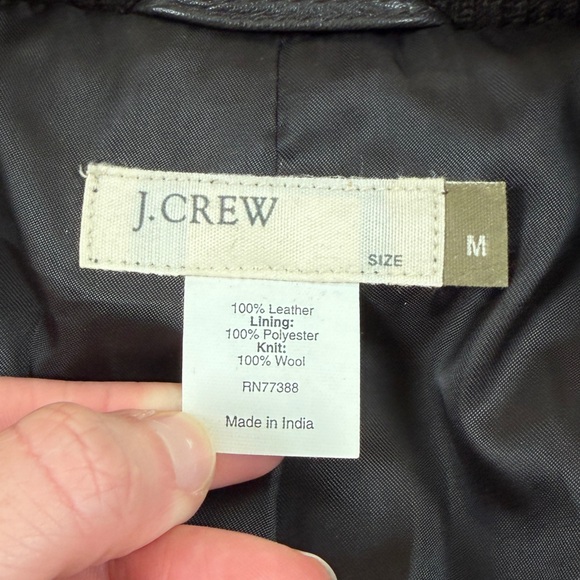J Crew Brown Genuine Leather Field Aviator Pilot Bomber Jacket Womens Medium Y2K - Picture 4 of 7